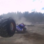 Monster Truck Flings Wheel Into Car Park During Performance In Terrifying Video