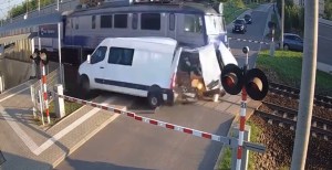 Polish Driver Miraculously Escapes Unharmed After Train Destroys His Van