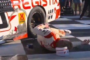 NASCAR Driver Breaks Collarbone After Falling Out Of Vehicle In Victory Lane